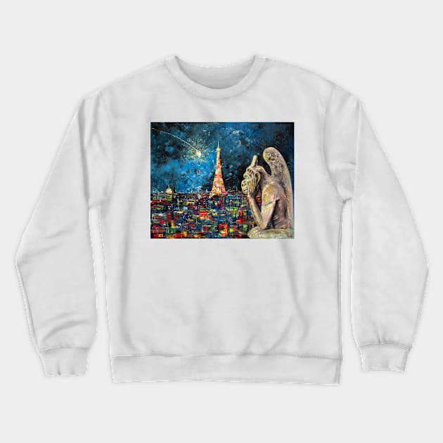 Thoughts about the eternal. Falling star. Paris Crewneck Sweatshirt by NataliaShchip